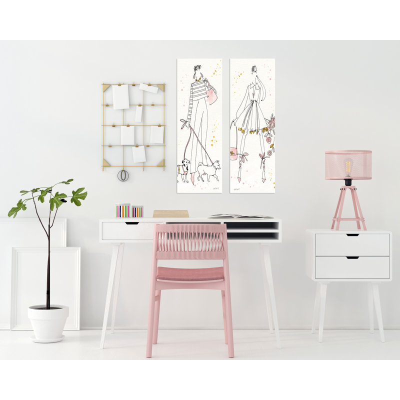 « mode les pieds vii & viii », ensemble de 2 reproductions de peintures à l’aquarelle, H 36 po x l 12 po x P 0,01 po, Papier