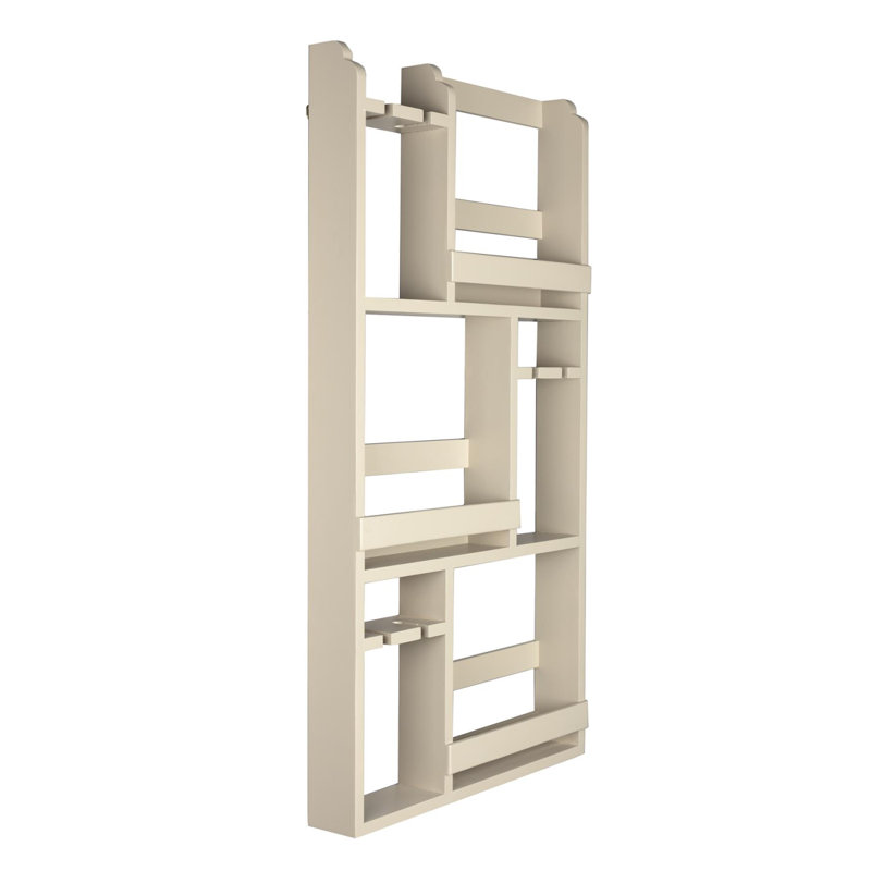 Support à vin en bois massif, Beige