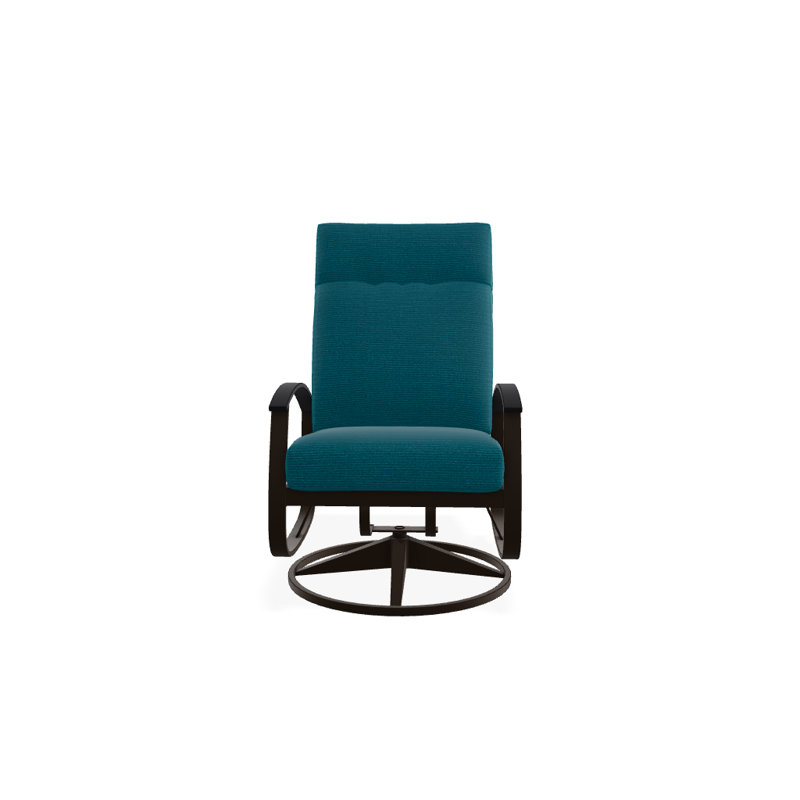 Chaise de patio pivotante avec coussins Askar, Tissage uni palette paon Sunbrella®, Noir P70, Kona texturé