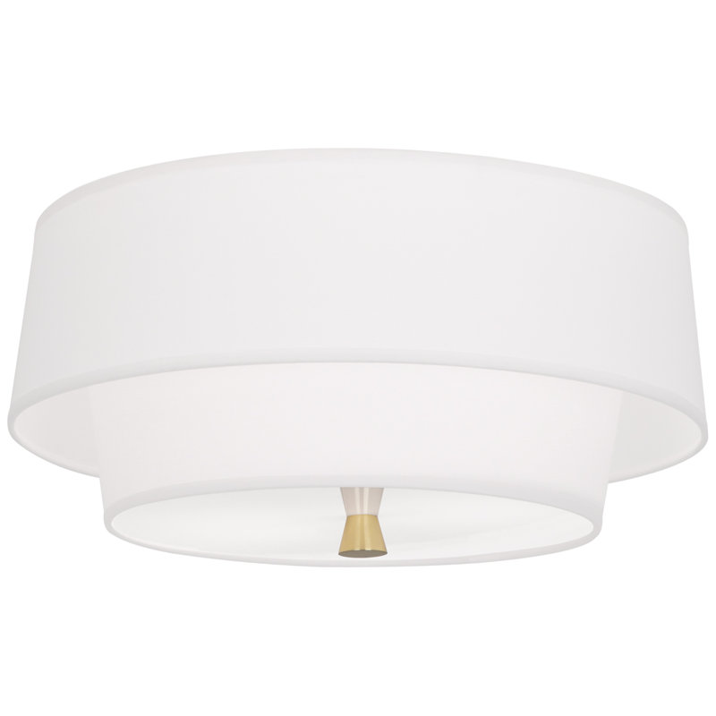 Modern Flushmount Ceiling Light With Fabric Shades | 2-Bulb, 17-Inch Diameter, Ideal For Living Room & Bedroom - UL Listed