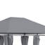 Gazebo de terrasse extérieure 3 m x 4 m avec structure en acier et rideaux, gris-113651719