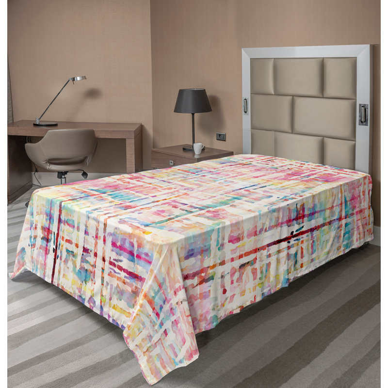 Ambesonne Top Flat Sheet Royal, Twin Flat Sheet, Multicolor Abstract 6
