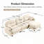 Canapé modulaire en chenille 3 places avec 2 coussins et repose-pieds-962395920
