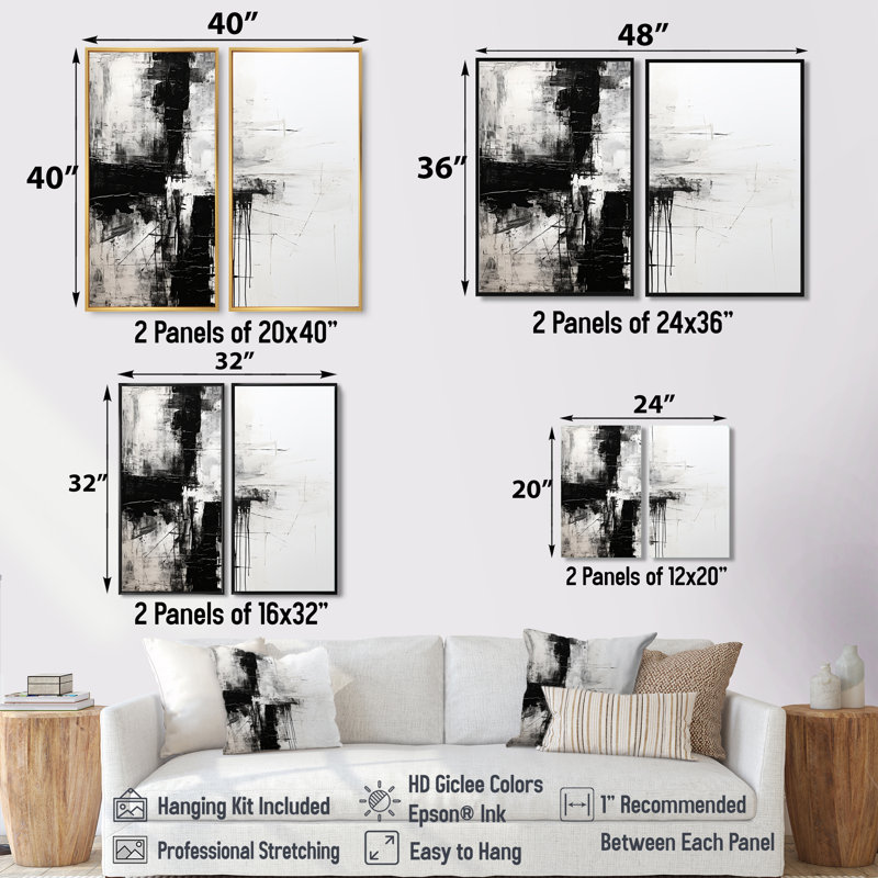 Minimalisme noir et blanc, croix religieuse I - impressions sur toile noires, H 32 po x l 32 po, Argent argent