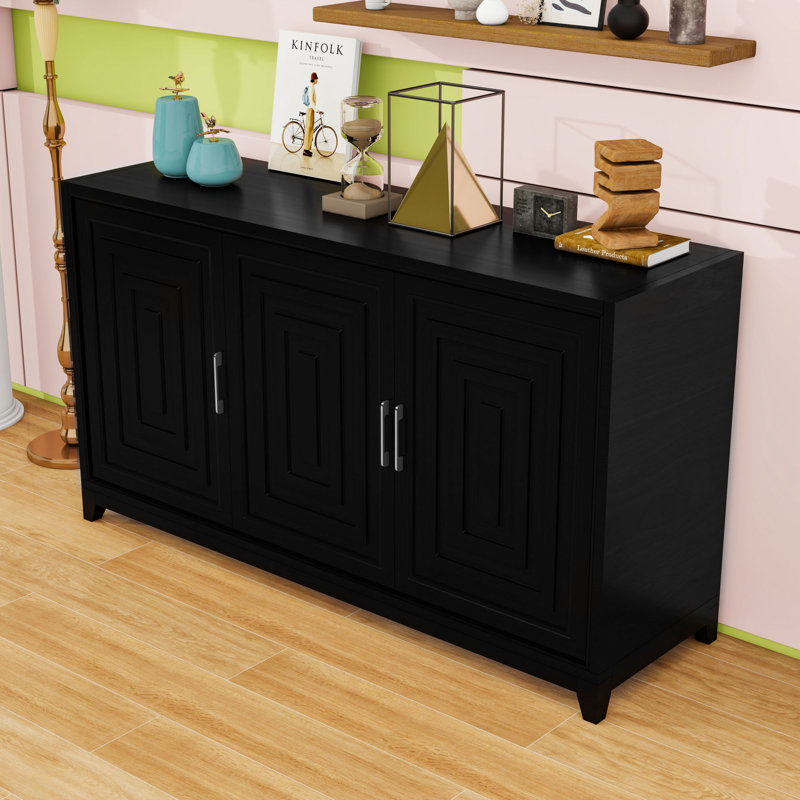Buffet en bois avec armoire et tablettes