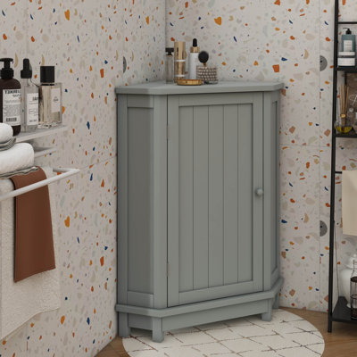 Contemporary Triangle Corner Bathroom Cabinet With Adjustable Storage Shelf