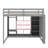 Full-Scale Raised Loft Bed Featuring Closet, Racks-2030843763