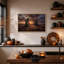 Art mural sur toile Mossy Rock Formations Under Dramatic Sunset Sky-1770465988