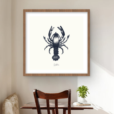 Blue Lobster Framed Matted Print | Marine Decor for Home