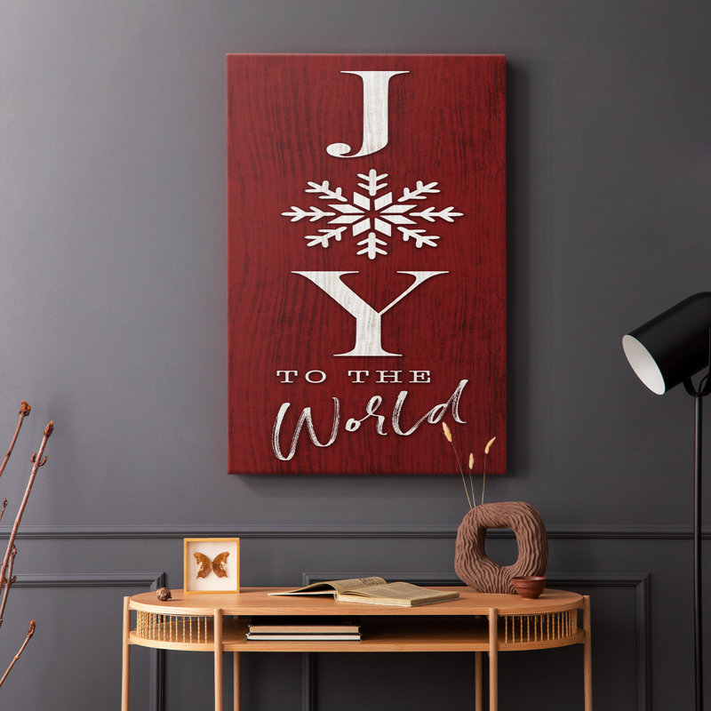 «Joy to the World» - galerie enveloppée de cavas, H 18 po x l 12 po
