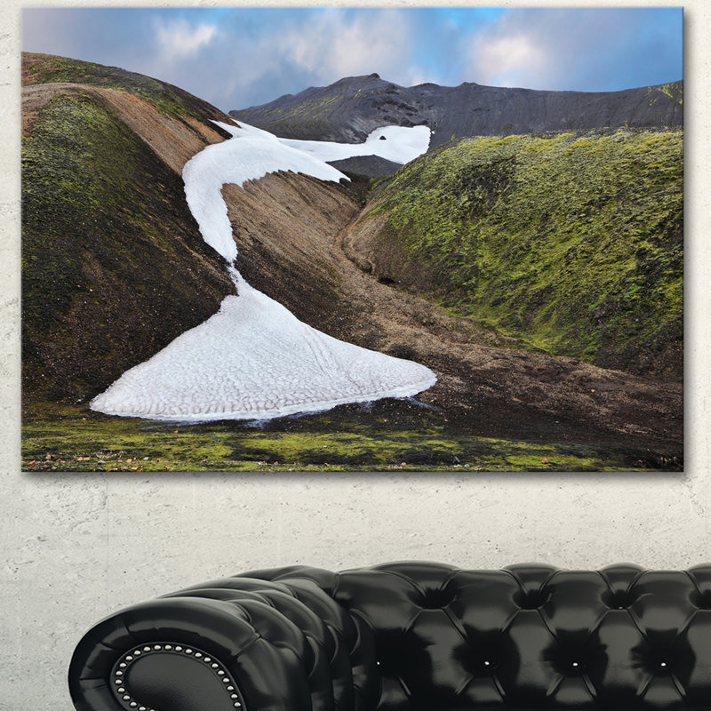 «White Spots Snowfields in Gullies», reproduction de photo sur toile tendue, H 16 po x l 32 po