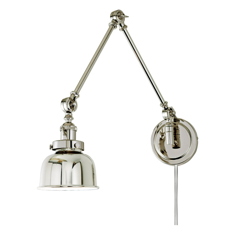Martucci Plug-in Swing Arm Sconce, Polished Nickel