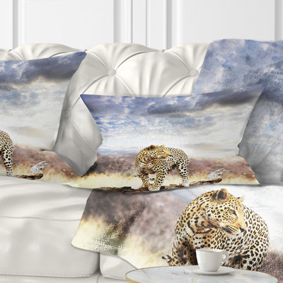 Coussin lombaire en ciel africaine leopard