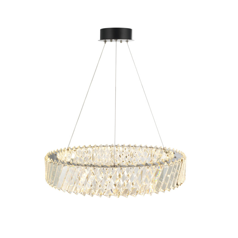 Lustre Alya - nickel poli - 19,69 po de diamètre, L 19,69 po