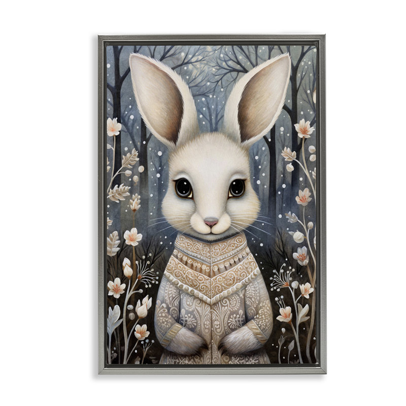 Toile flottante Woodland, Cadre flottant gris lustré, H 25 po x l 17 po