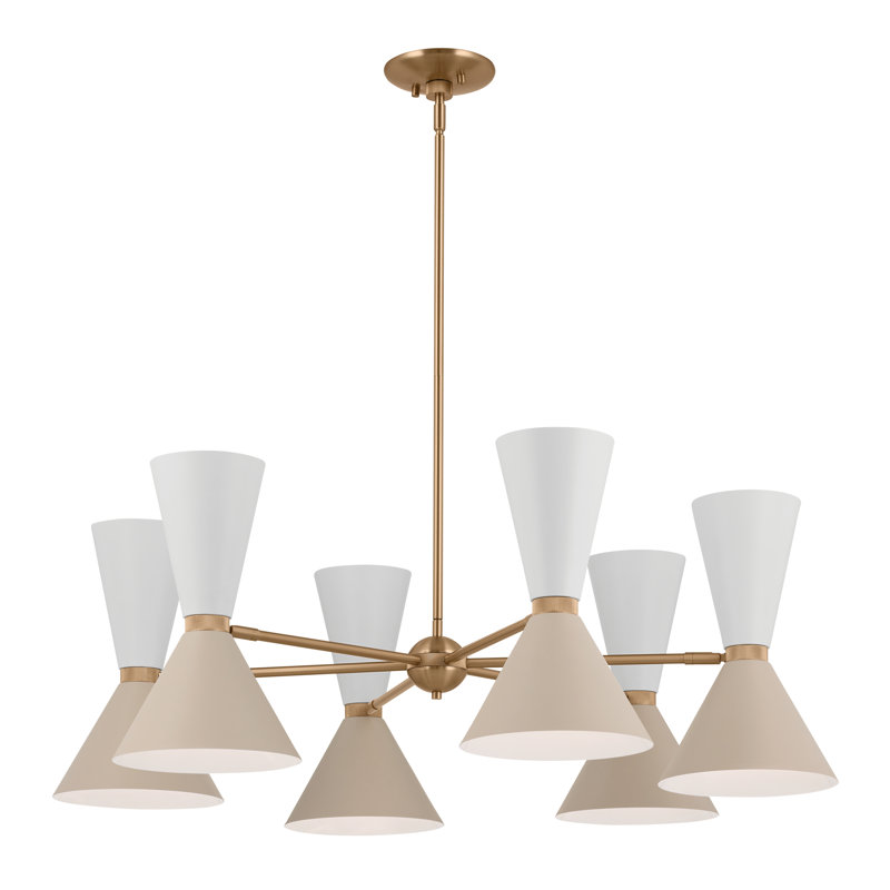 Phix 12 - Light Steel Dimmable Chandelier, Greige/White