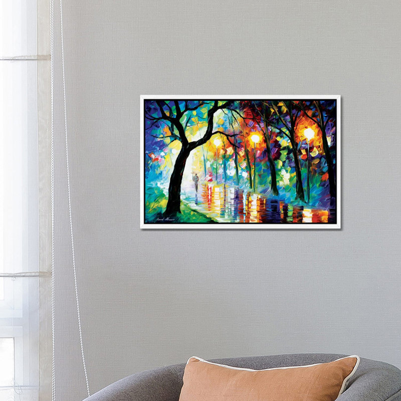 Dark Night I by Leonid Afremov - Painting on Canvas, 66.04 cm H x 45.72 cm W, White Framed Canvas