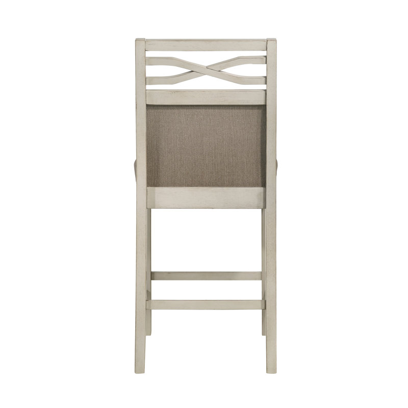 Ensemble de 8 chaises de salle à manger hautes, siège en tissu kaki et structure en bois d'ingénierie
