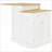 Kitchen Island with Storage, 2-Level Rubber Wood Top, Adjustable Shelves &amp; Drawers | Snow White | Engineered Wood