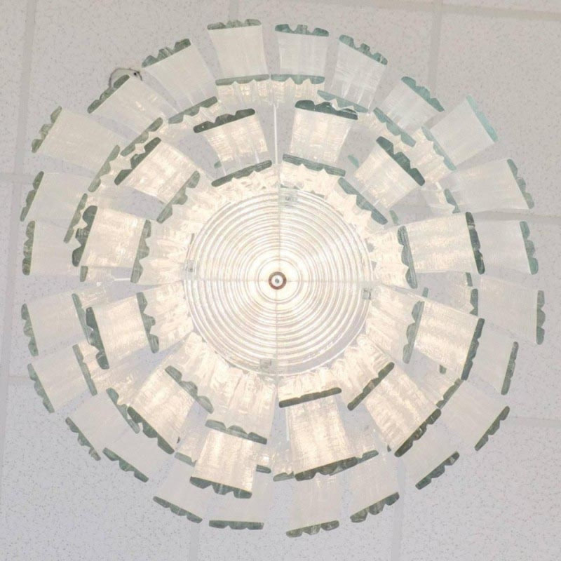 Lustre cascade Venetain, Argent antique, H 40 po x l 20 po x P 20 po, Transparent lisse
