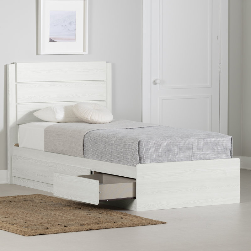 Bethany Platform Storage Bed, Twin, White Pine