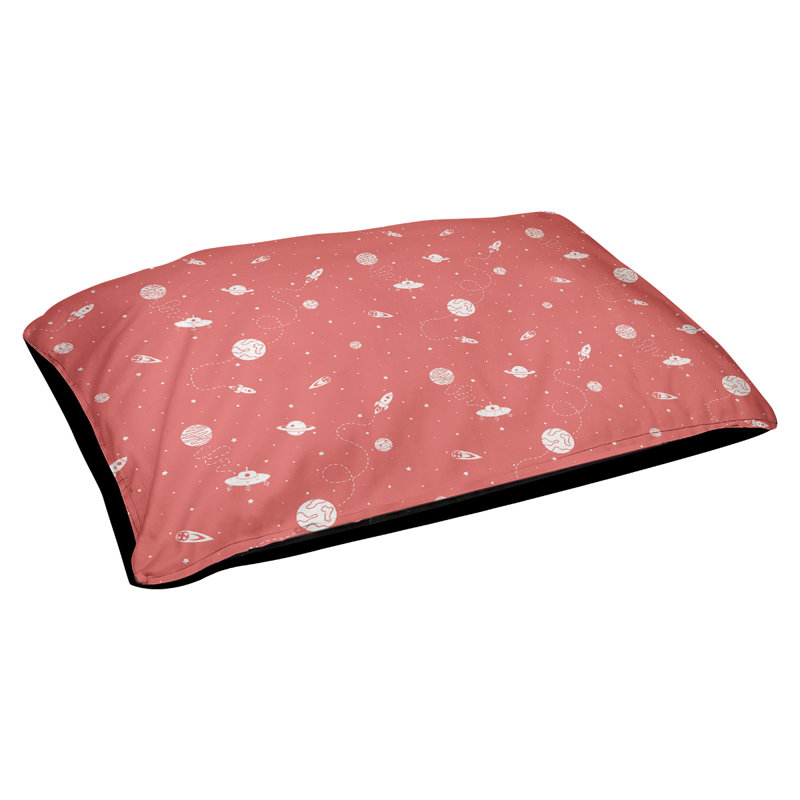 Coussin extérieur pour chien extérieur space Byrge, Moyen (L 29,5 po x P19,5 po x H 9,5 po), Rouge