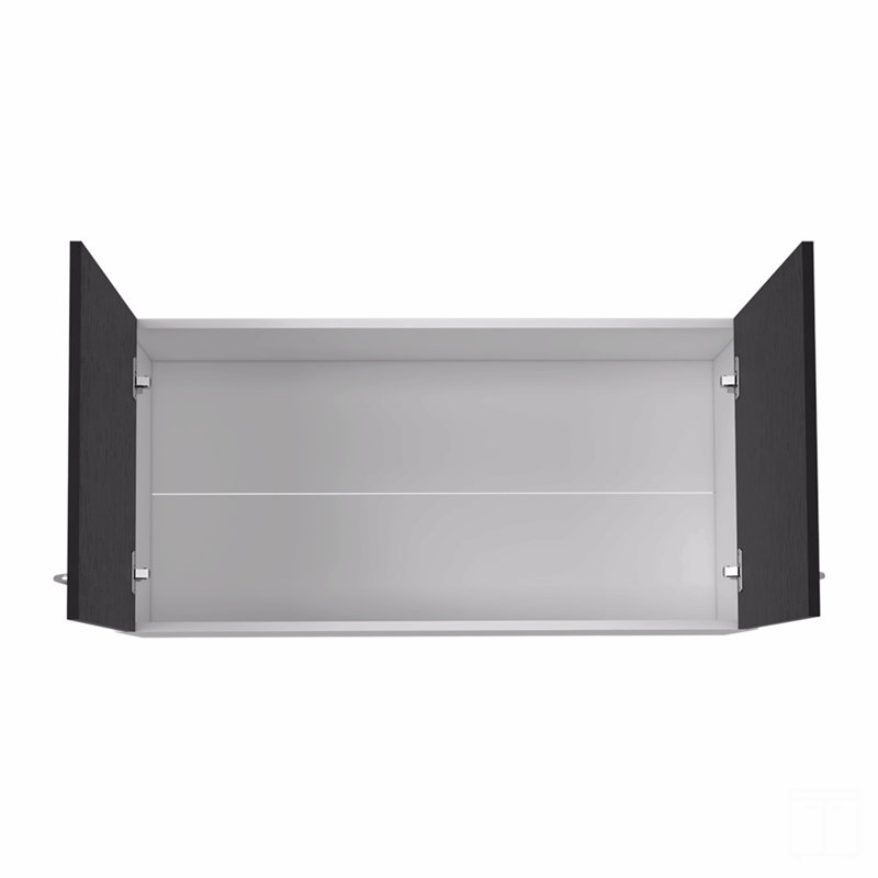 Armoire murale H 19 po, deux portes, deux tablettes internes, Noir