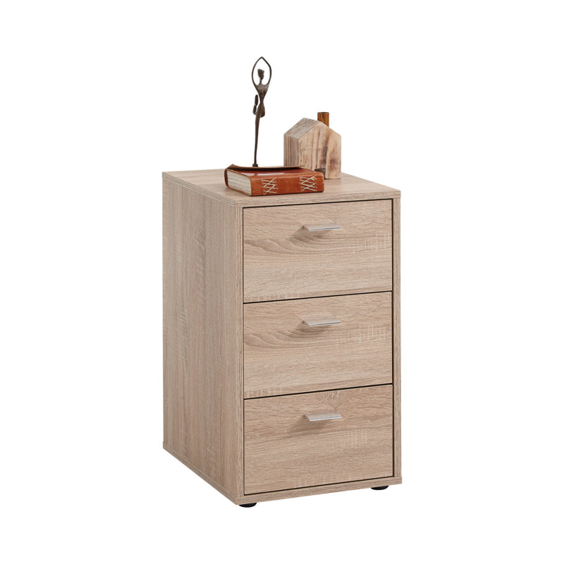35cm W Manufactured Wood Bedside Table, Light Brown