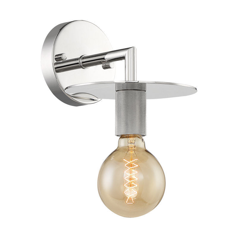 Sawvel Dimmable Bath Sconce, Polished Nickel