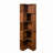 5-Tier Walnut Corner Bookshelf with L-Shaped Display Shelf and Baffle, Bookcase with LED lights for Home Office & Living Room-117512209