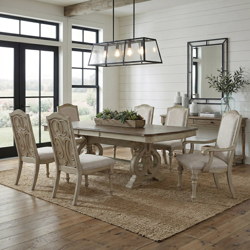 Mohall 6 - Person Extendable Trestle Dining Set