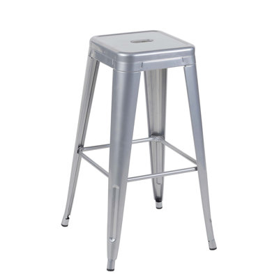 30 Inch Counter Height Stool, Backless Metal Bar Stools Set of 2, Non-Stackable, Detachable & Easy Assembly, Space-Saving Design for Kitchen Island/Bar/Café/Dining Room(Only Stool)