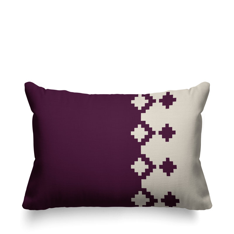 Coussin intérieur / extérieur Moki Southwestern, Mauve