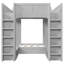 Lit superposé triple triple avec tablettes et crochets de rangement, simple + simple au-dessus de simple TG, lit pour enfant peu encombrant, gris-221362518