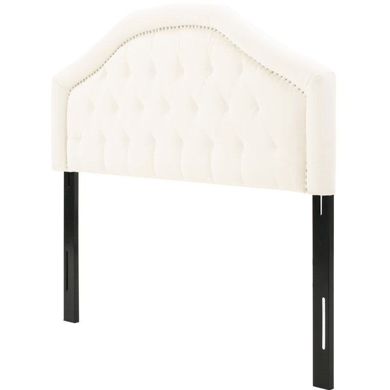 Full Sized Headboard, Contemporary And , Upholstered In With Button Diamond Stitch, Nailhead Accents, Assembly Required Headboard Mesmerizing Stitch