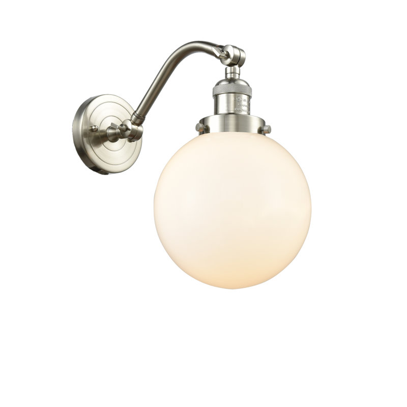 Clementina Armed Sconce, Oil Rubbed Bronze, Matte White Cased, Incandescent