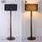 61'' Modern Walnut Wood Column Floor Lamp with Black Linen Drum Shade, Minimalist Standing Lamp, cULus Certified for Living Room Side Tables, Bedroom Corners, Home Offices or Study Rooms-330006598