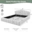 Structure de lit tapissier grand en velours avec tête de lit en forme de coquille - aucun sommier nécessaire, capacité de 500 lb, lit de plancher moderne-285953872