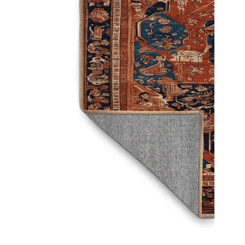 Machine Washable Persian Brown Area Rug, Square 6'