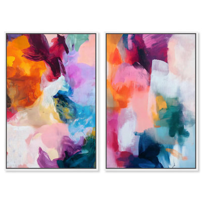 Impression sur toile par Duo Alchimie, impression murale sur toile par Art Remedy, cadre blanc, 36 x 54