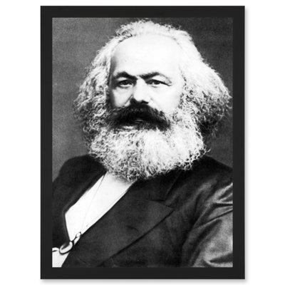Karl Marx Vintage B&W Photo - Single Picture Frame Painting
