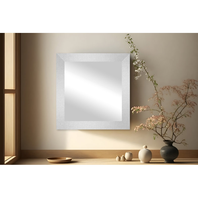 Miroir mural Maci Eileen, Tungstène argent, 33 po x 44 po