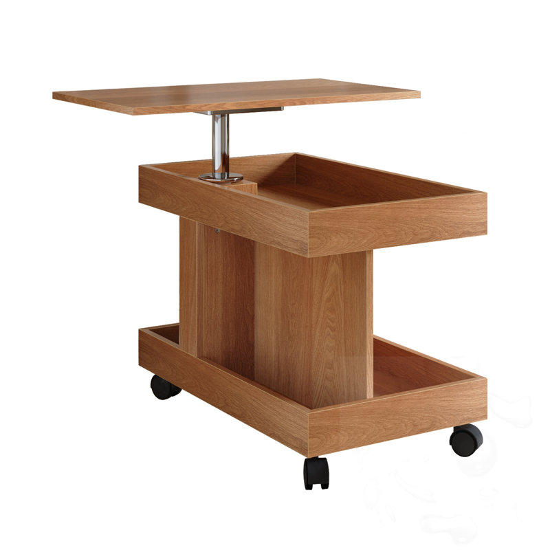 360°Rotating End Table with Wheels