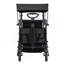 Poussette Wagon pour 2 enfants, poussette pliable à tirer avec poignée réglable, auvent amovible à harnais, 4 roues avec freins, poussette tandem multifonction pour le camping - noir