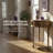 Half-Moon Console Table with Storage Shelf & Solid Wood Legs, Modern Entryway Sofa Table for Living Room Hallway