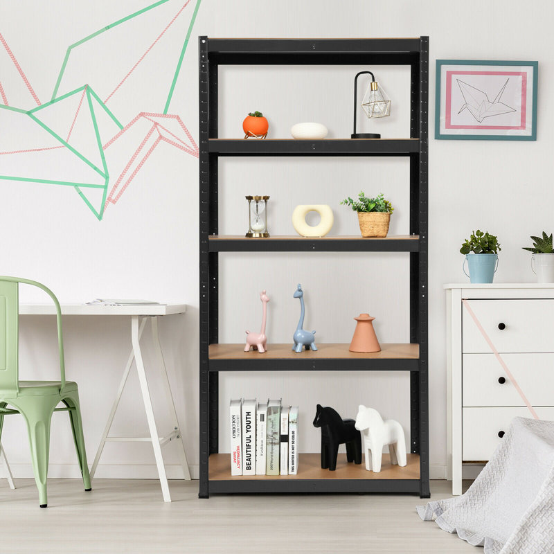 Bade 36'' W Height -Adjustable Shelving Unit, Black