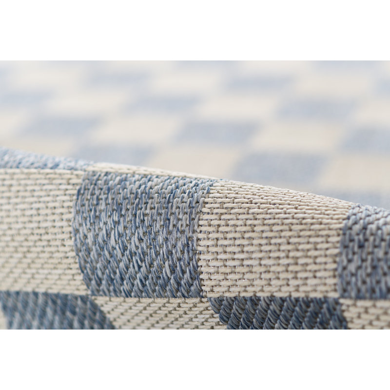 Erin Gates by Momeni Saybrook Check Blue Area Rug , Rectangle 6'6" x 9'