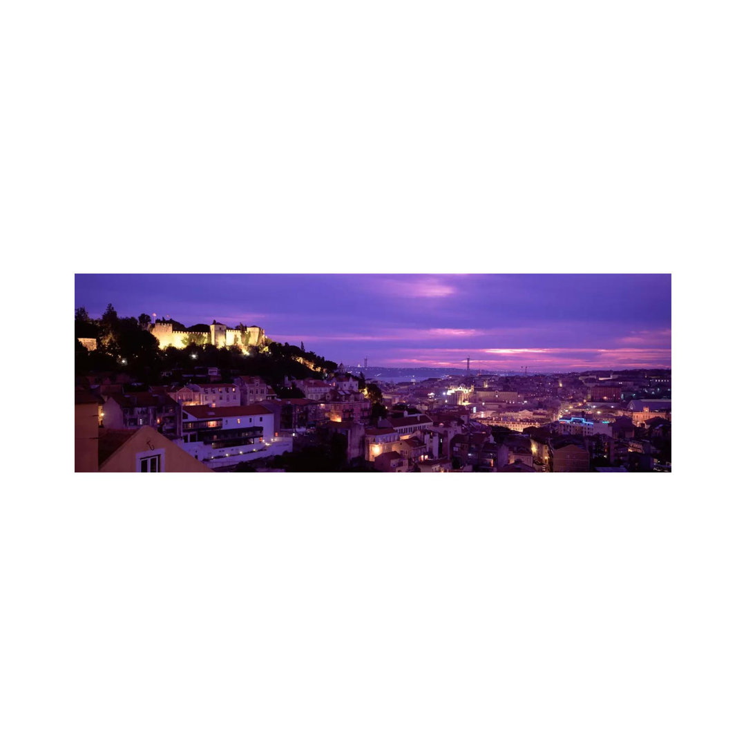 Rooftop View Of Alfama District, Lisbon, Portugal by Panoramic Images - Wrapped Canvas Panoramic Print