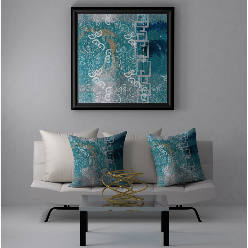 Abstract Reversible Throw Pillow, 18" x 18"