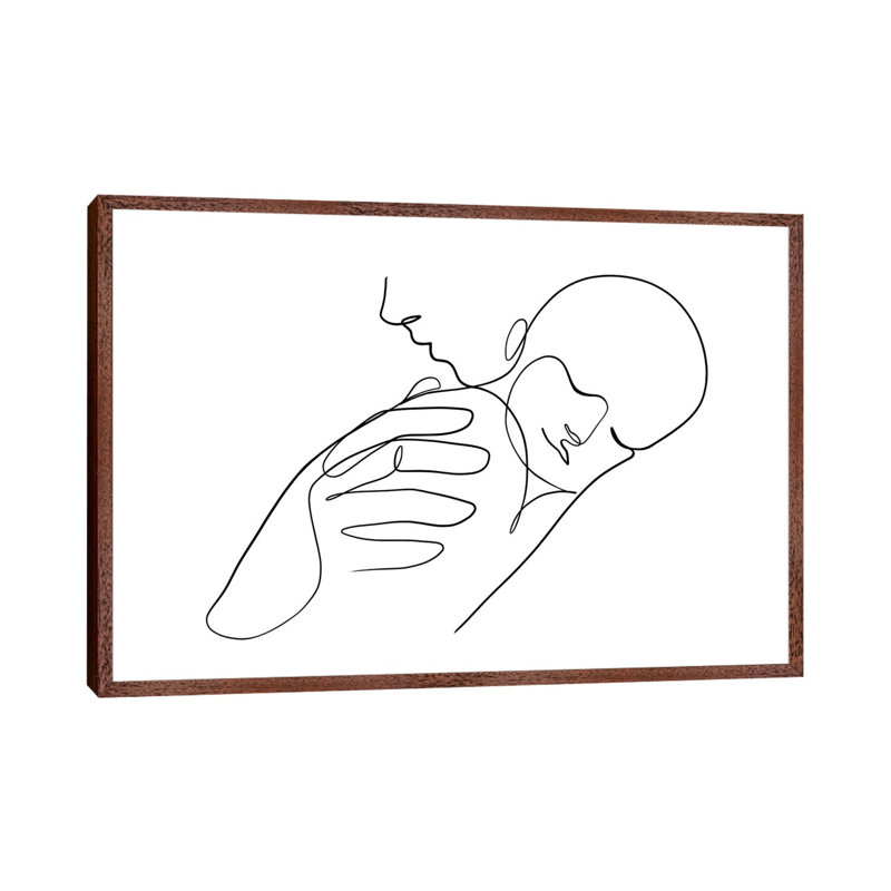 Newborn by Dane Khy - Print on Canvas, 66.04cm H x 101.6cm W x 3.81cm D, Classic Brown Wood Framed
